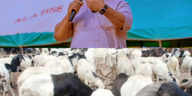 Ibarapakan Distributes Rams, Bags of Rice, N15M to Muslim Faithful Ahead of Eid-el-Kabir
